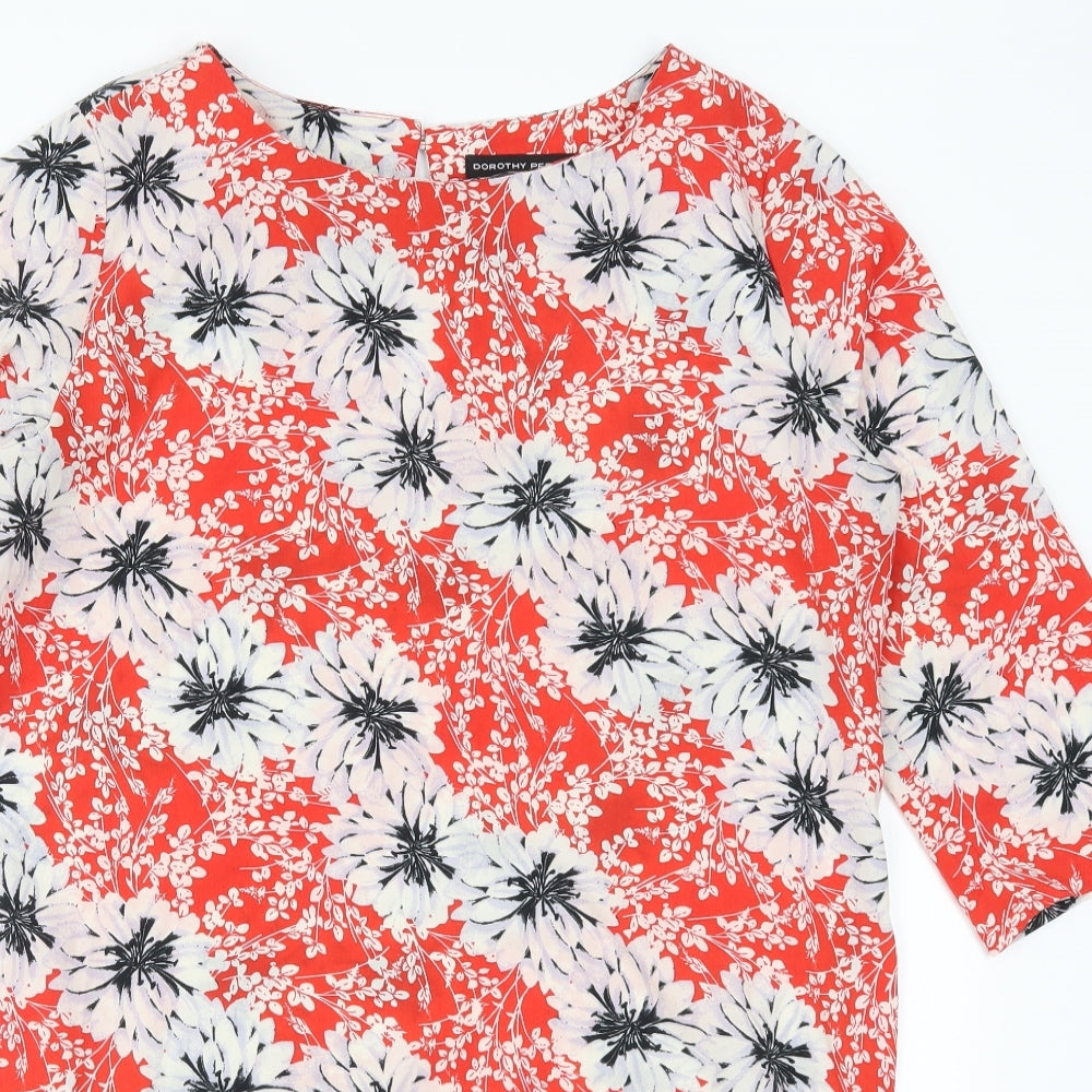 Womens UK Size 14 Dorothy Perkins Red Basic T-Shirt