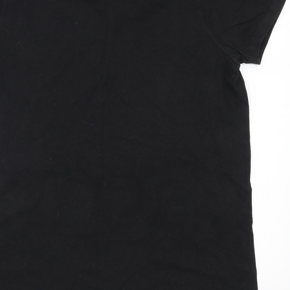 Womens UK Size S Hanes Black Basic T-Shirt