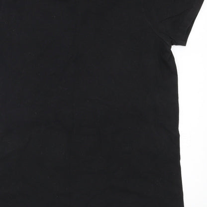 Womens UK Size S Hanes Black Basic T-Shirt
