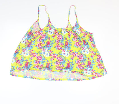 Peacocks Womens White Floral  Basic Tank Size 16