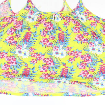 Peacocks Womens White Floral  Basic Tank Size 16