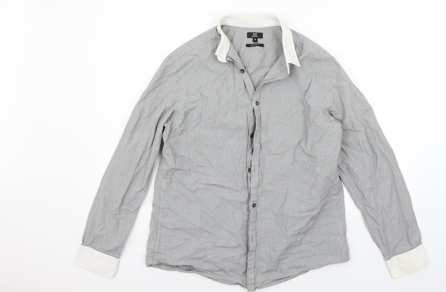 F&F Mens Grey    Button-Up Size 16