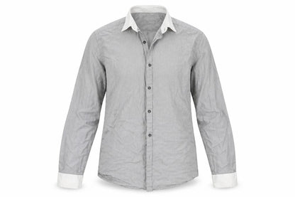 Mens UK Size 16 F&F Grey  Button-Up Long Sleeve Casual Shirt