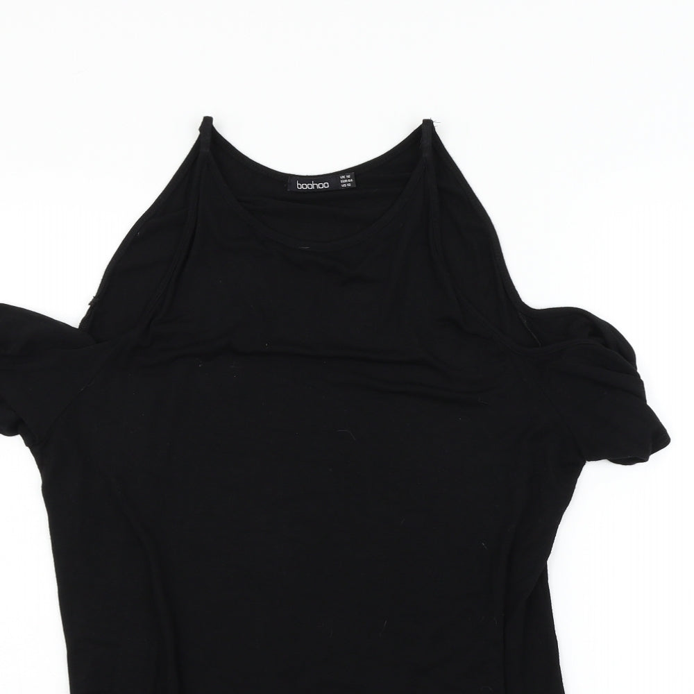Boohoo Womens Black   Basic Blouse Size 16