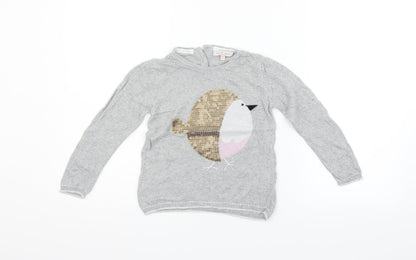 Indigo Girls Grey   Cardigan Jumper Size 4-5 Years  - Bird