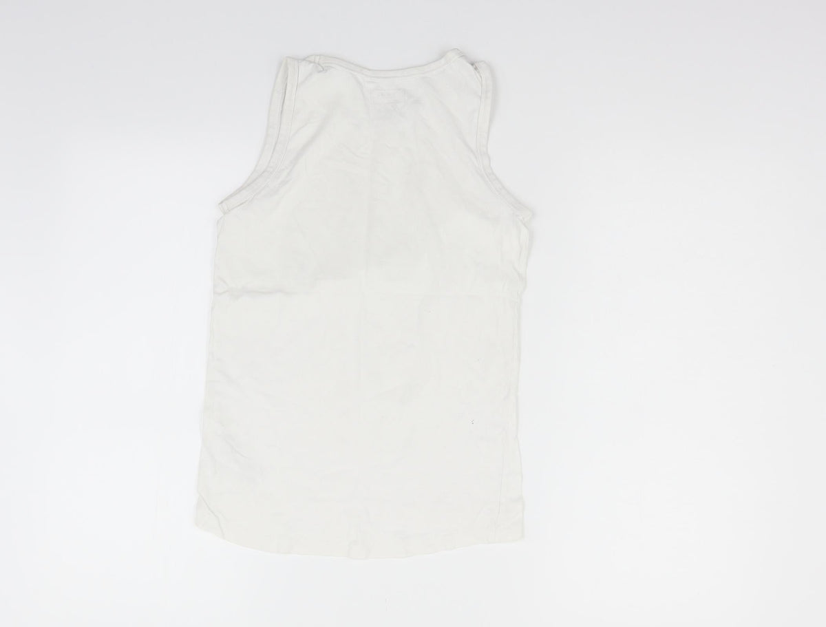 Back view of Next girls’ silver basic tank, size 9, years