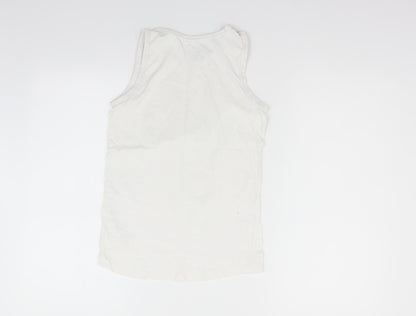 Back view of Next girls’ silver basic tank, size 9, years