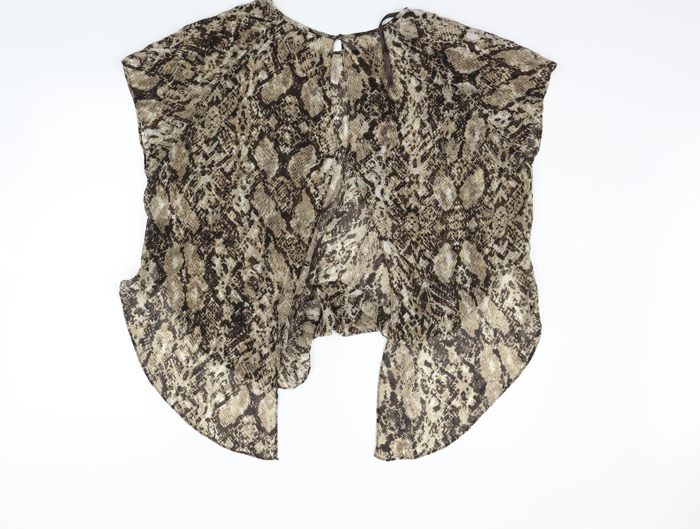 Papaya Womens Beige Animal Print  Basic Blouse Size 14