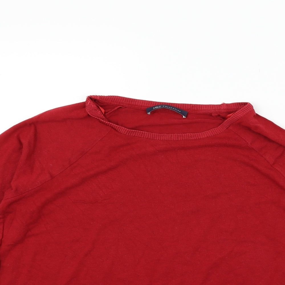 Marks & Spencer Womens Red   Pullover Jumper Size 14