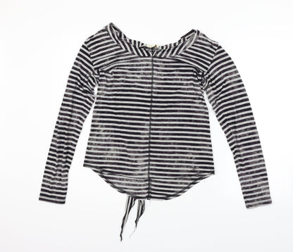 diesal  Womens Grey Striped  Pullover Jumper Size M