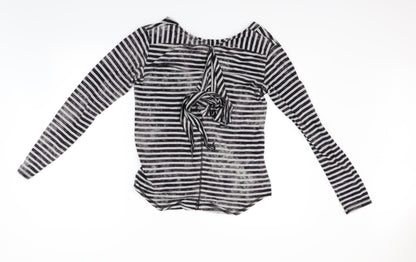 diesal  Womens Grey Striped  Pullover Jumper Size M