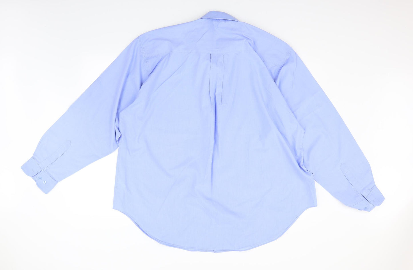 Mens UK Size 19 For Men Blue  Button-Up Long Sleeve Casual Shirt