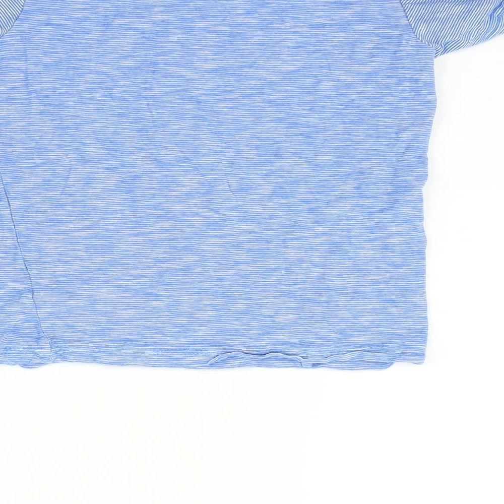 Brand and care label for George girls’ blue basic polo, size 8-9, years