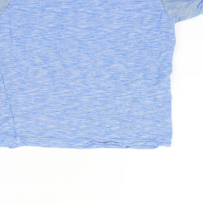 Brand and care label for George girls’ blue basic polo, size 8-9, years