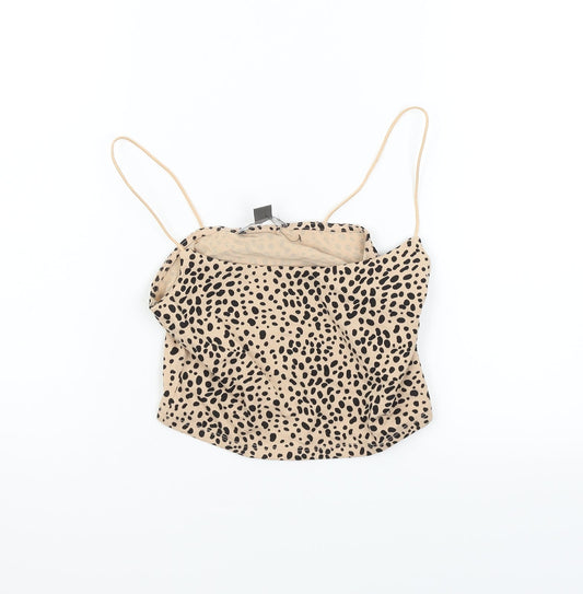 Primark Womens Beige Animal Print  Basic Tank Size S