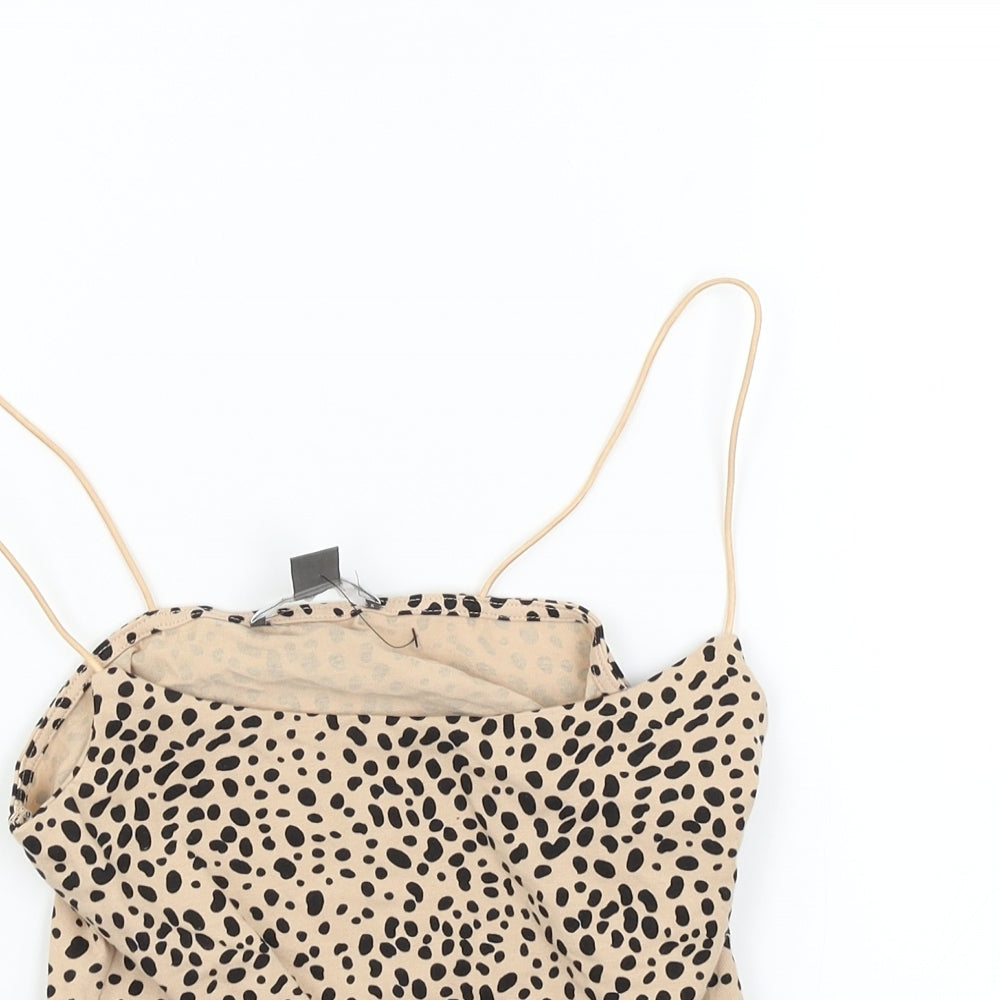 Primark Womens Beige Animal Print  Basic Tank Size S