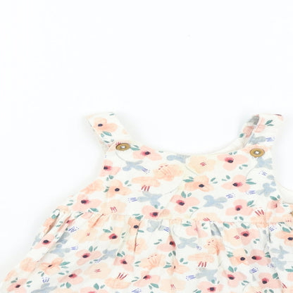 Marks and Spencer Girls White Floral  Fit & Flare  Size 3-6 Months