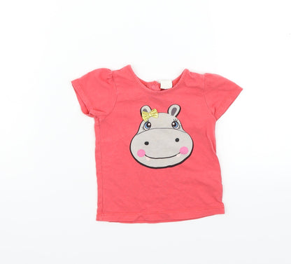 H&M Girls Pink   Basic Polo Size 6-9 Months
