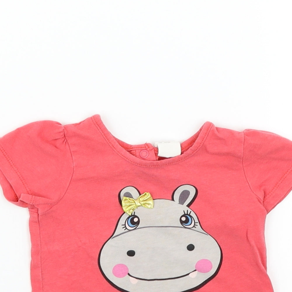 H&M Girls Pink   Basic Polo Size 6-9 Months