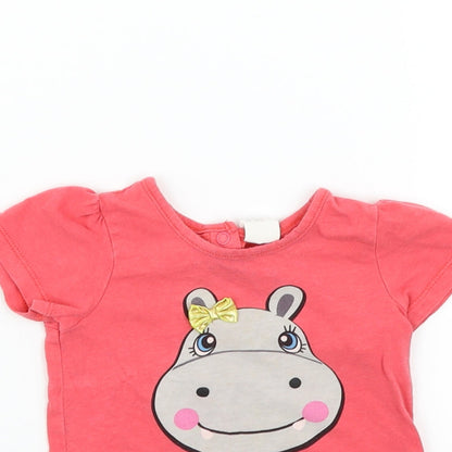 H&M Girls Pink   Basic Polo Size 6-9 Months