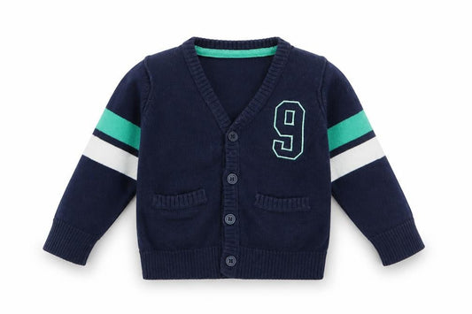 Earlydays Boys Blue  Knit Cardigan Jumper Size 6-9 Months
