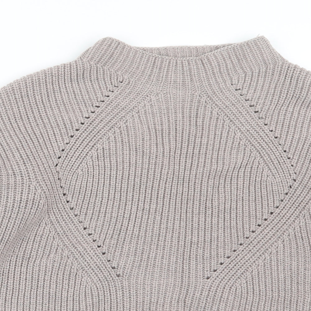 Close-up detail of Atmosphere women’s purple knit jumper, size UK 14