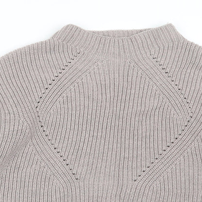 Close-up detail of Atmosphere women’s purple knit jumper, size UK 14