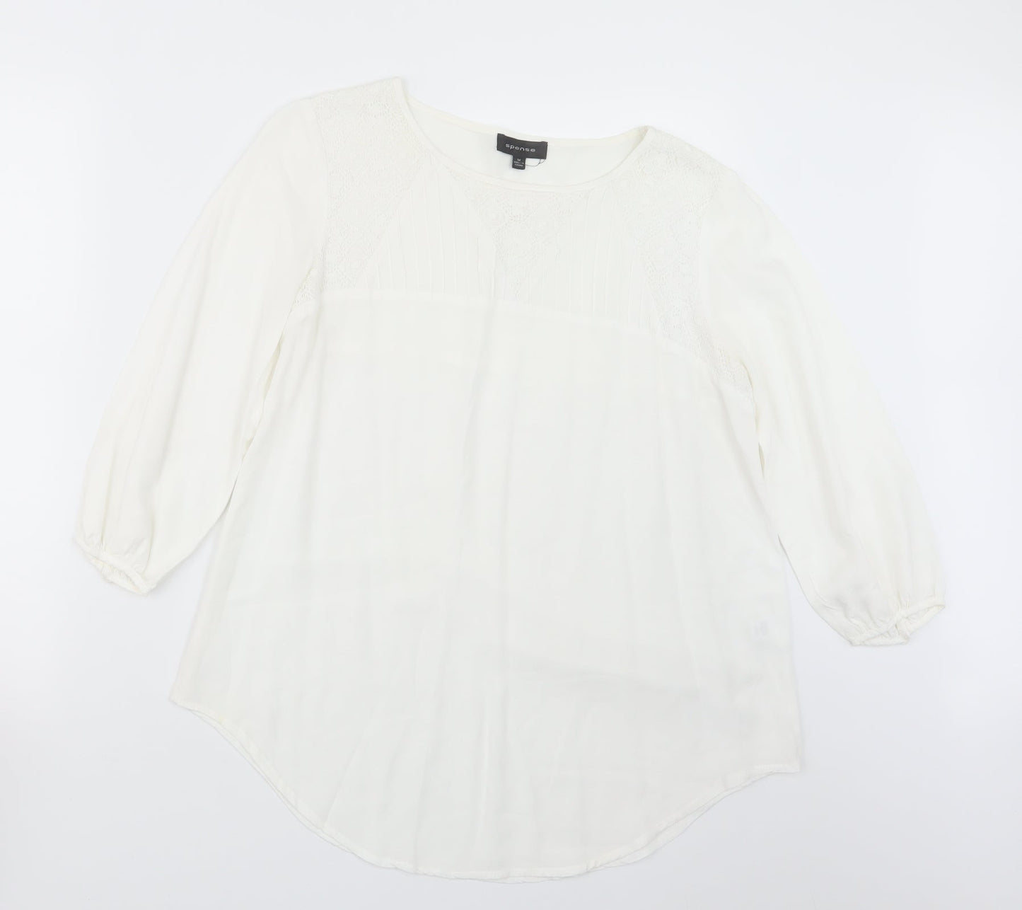 Womens UK Size M Spense White Basic Blouse