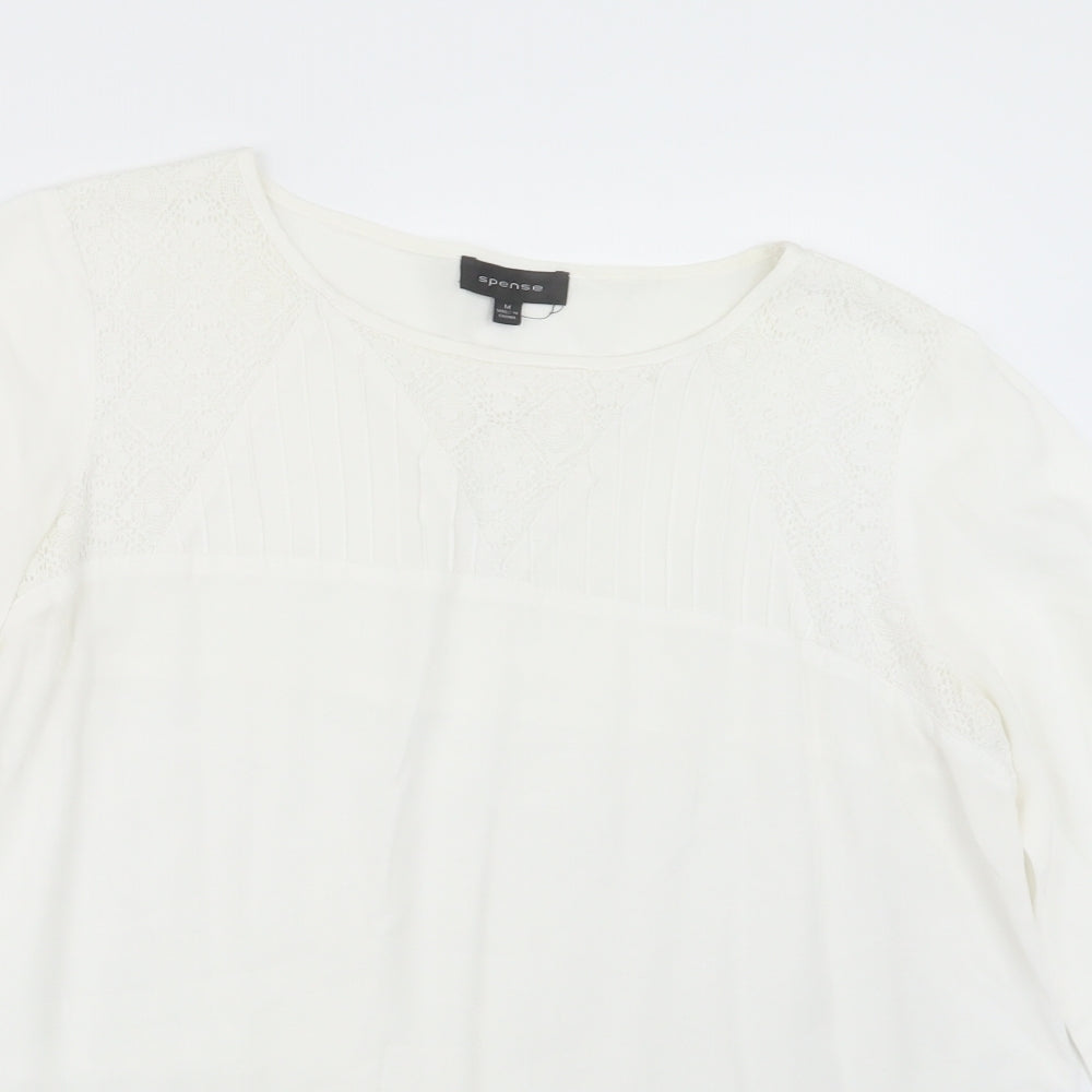 Womens UK Size M Spense White Basic Blouse