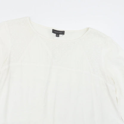 Womens UK Size M Spense White Basic Blouse