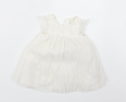 NEXT Girls White   Shirt Dress  Size 3-6 Months