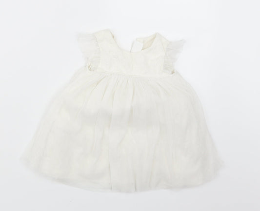 NEXT Girls White   Shirt Dress  Size 3-6 Months