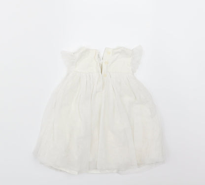 NEXT Girls White   Shirt Dress  Size 3-6 Months