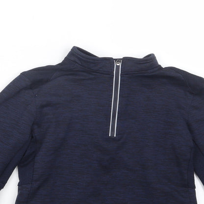 Close-up detail of Decathlon boys’ blue jacket, size 8, years