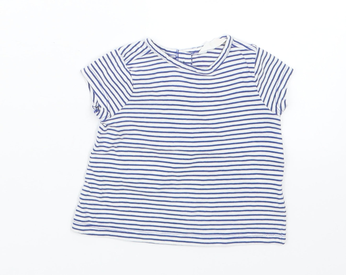 John Lewis Girls Blue Striped  Basic T-Shirt Size 0-3 Months
