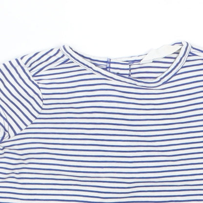 John Lewis Girls Blue Striped  Basic T-Shirt Size 0-3 Months