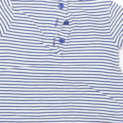 John Lewis Girls Blue Striped  Basic T-Shirt Size 0-3 Months