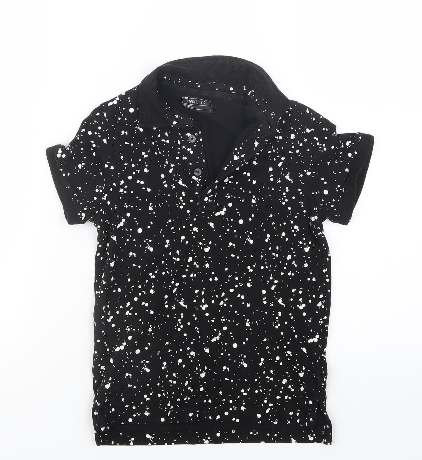 NEXT Boys Black Geometric  Basic Polo Size 6 Years