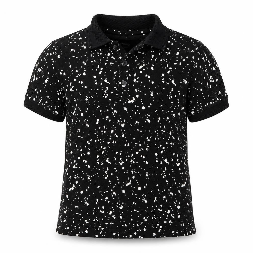Next Boys Black Geometric  Basic Polo Size 6 Years