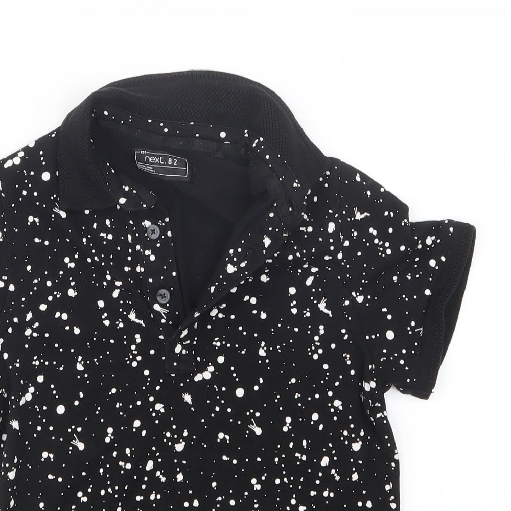 NEXT Boys Black Geometric  Basic Polo Size 6 Years