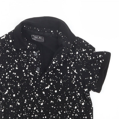 NEXT Boys Black Geometric  Basic Polo Size 6 Years
