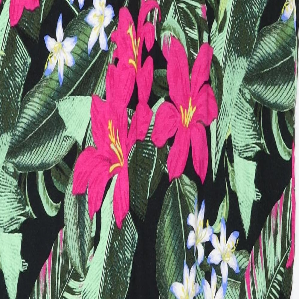 F&F  Womens Green Floral  Basic Blouse Size 10