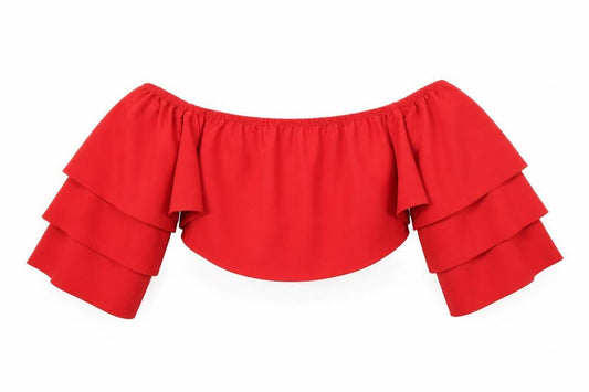 Womens UK Size 8 Boohoo Red Cropped T-Shirt