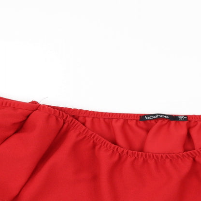 Boohoo  Womens Red   Cropped T-Shirt Size 8