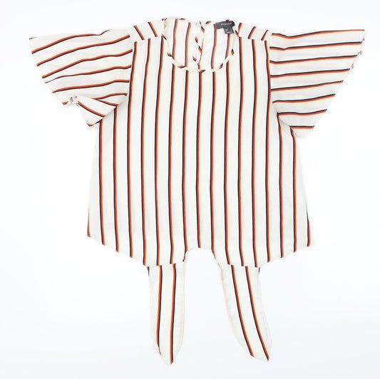 Primark  Womens White Striped  Basic Blouse Size 8
