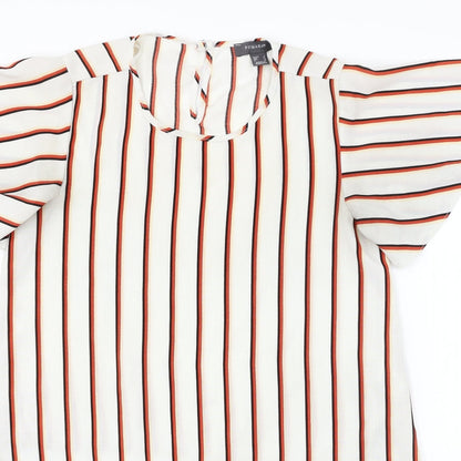 Primark  Womens White Striped  Basic Blouse Size 8