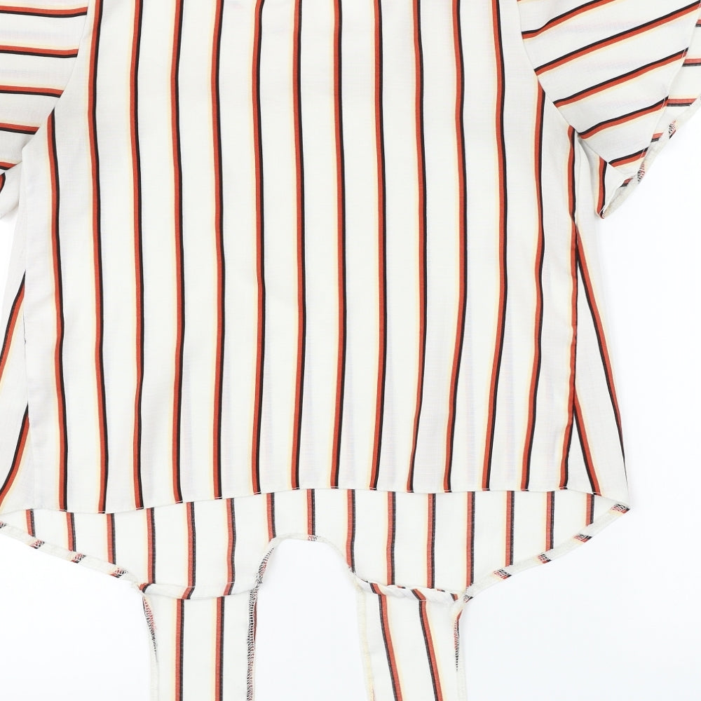 Primark  Womens White Striped  Basic Blouse Size 8