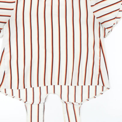 Primark  Womens White Striped  Basic Blouse Size 8