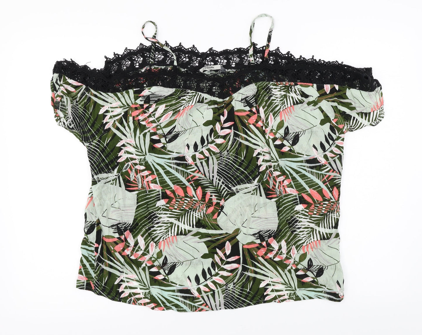 George  Womens Green Floral  Basic Blouse Size 12