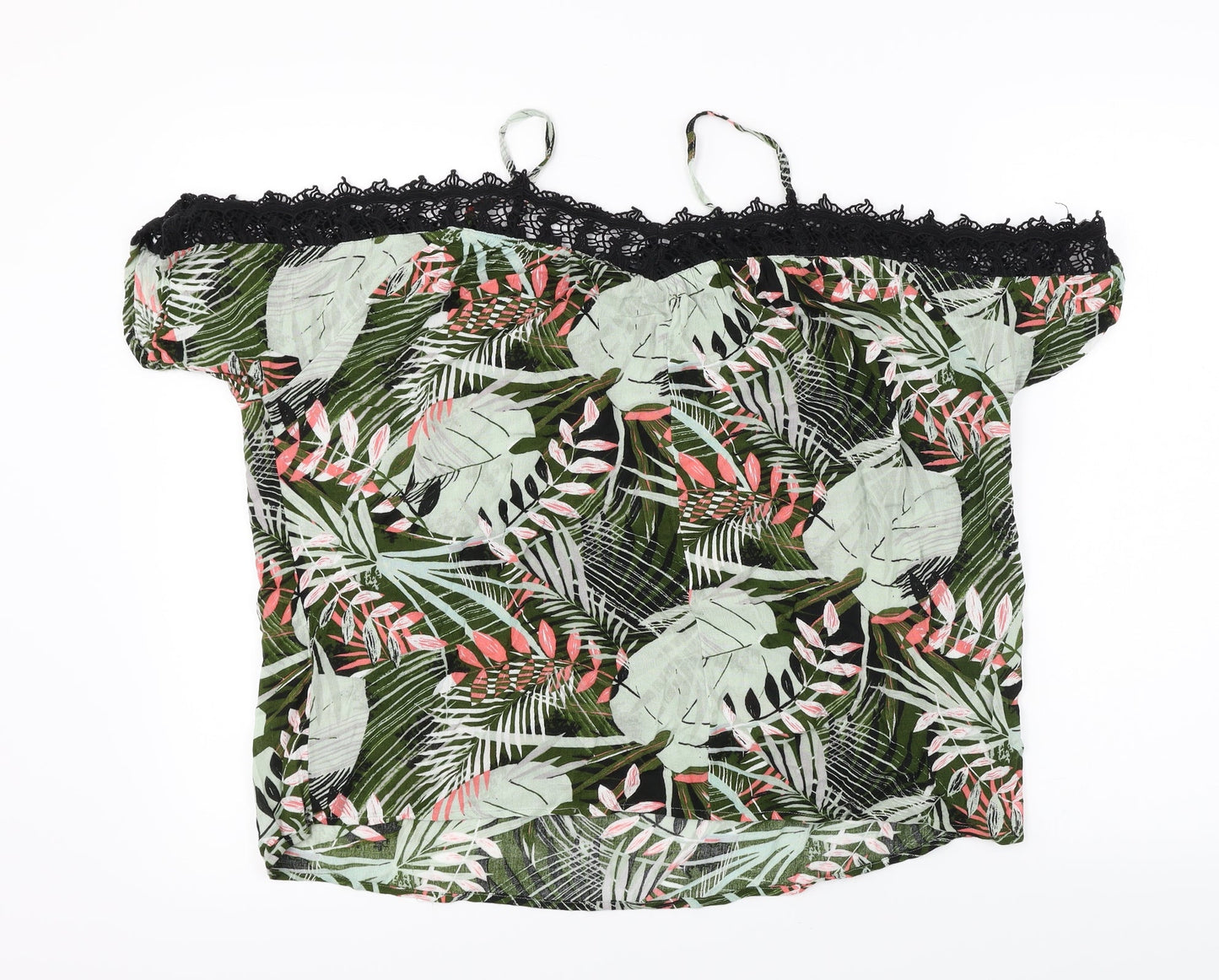 George  Womens Green Floral  Basic Blouse Size 12